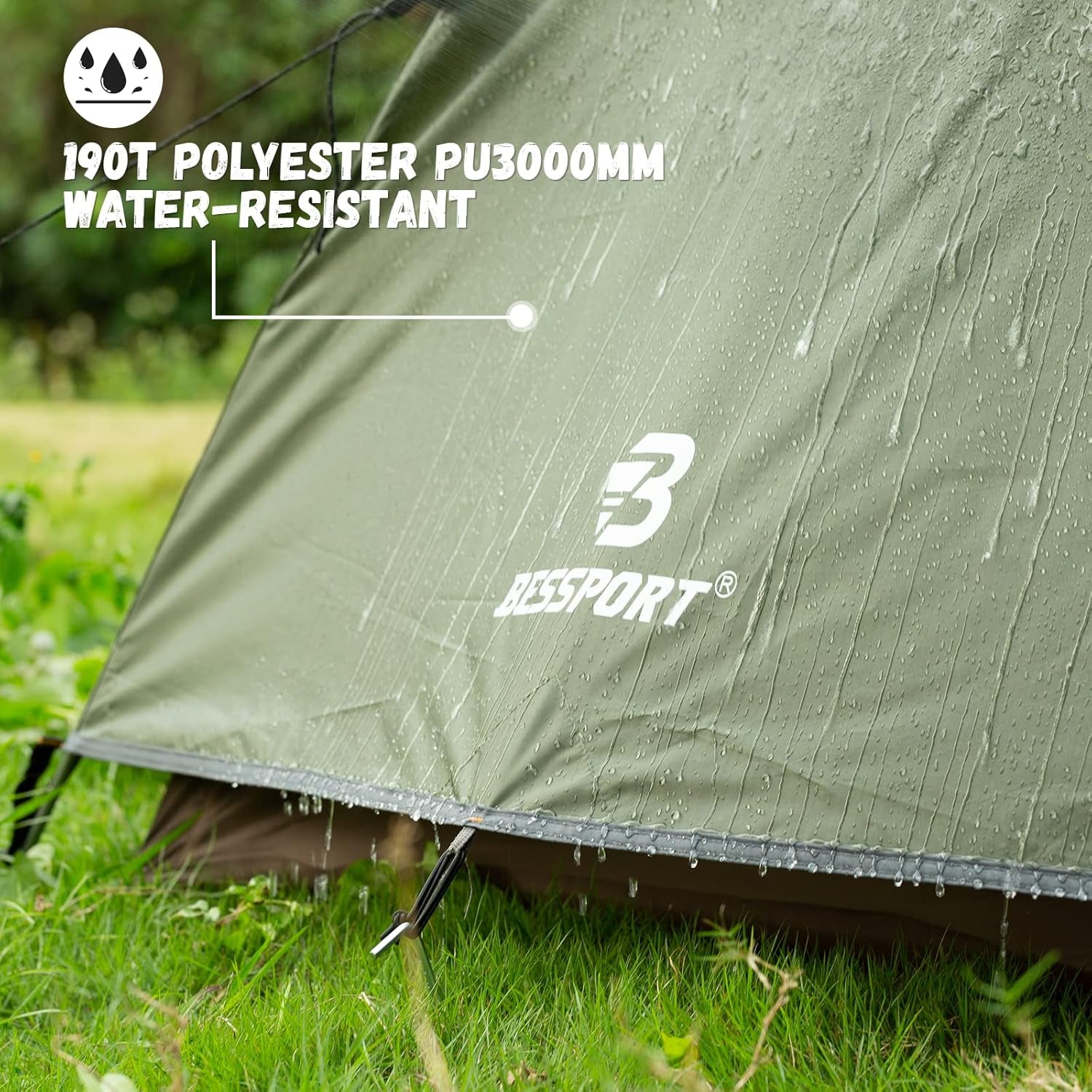 Camping Tent for 2-3 Person, Lightweight Backpacking Tent Waterproof Windproof Two Doors Easy Setup Double Layer Outdoor Tents for 3 to 4 Seasons, Suitable for Outdoor,Hiking,Camping