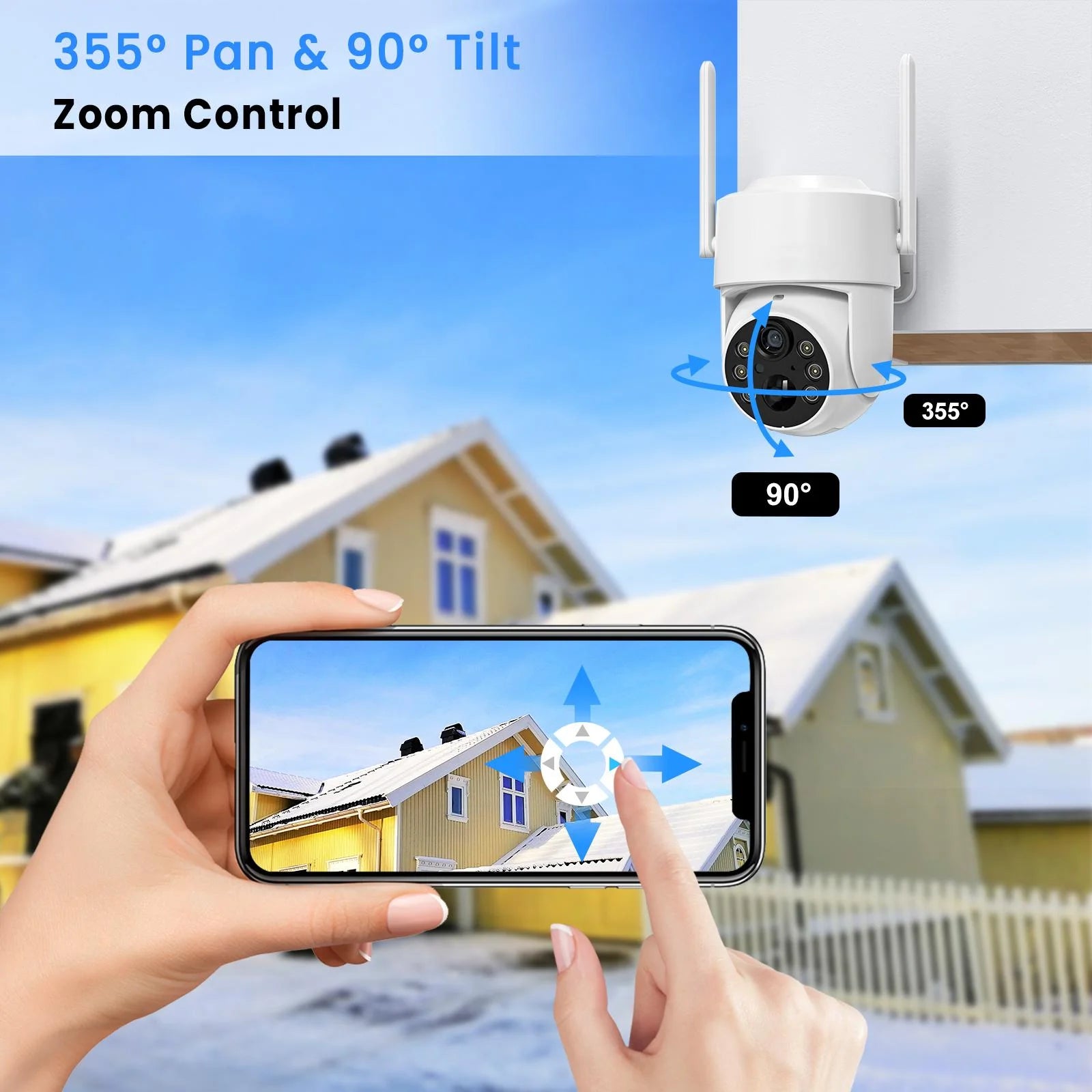 (2 Pack)  Q25 360° Pan & Tilt, 2K, 3 MP Outdoor Surveillance Camera with Solar Panel, SIM and SD Card, White, 1