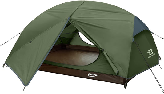 Camping Tent for 2-3 Person, Lightweight Backpacking Tent Waterproof Windproof Two Doors Easy Setup Double Layer Outdoor Tents for 3 to 4 Seasons, Suitable for Outdoor,Hiking,Camping