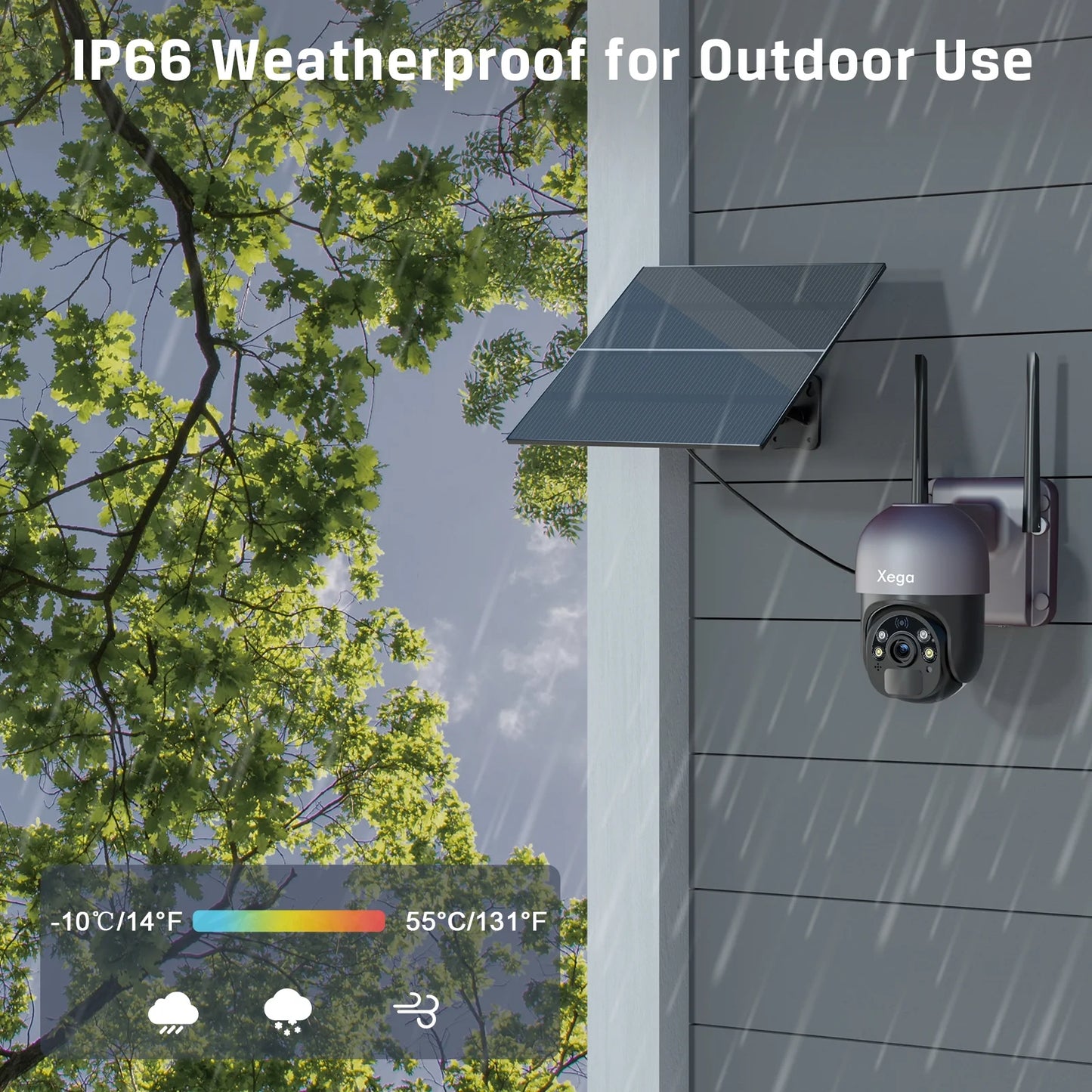 Xg-01-4G-1Pack 3G/4G LTE Cellular Outdoor Surveillance Camera with Sim Card, 2K HD, Black