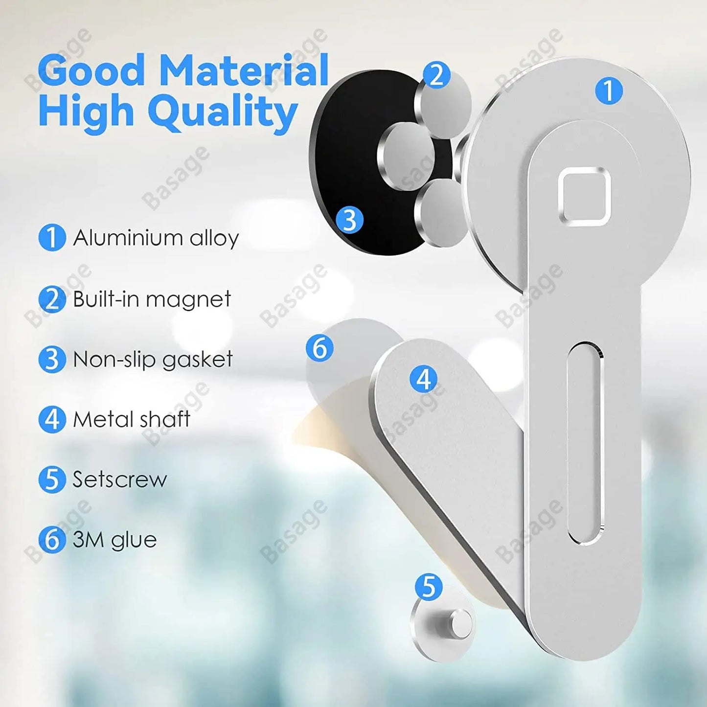 Magnetic Slim and Foldable Laptop and Monitor Side Phone Holder for iPhone 14/13/12 Series and All Smartphones