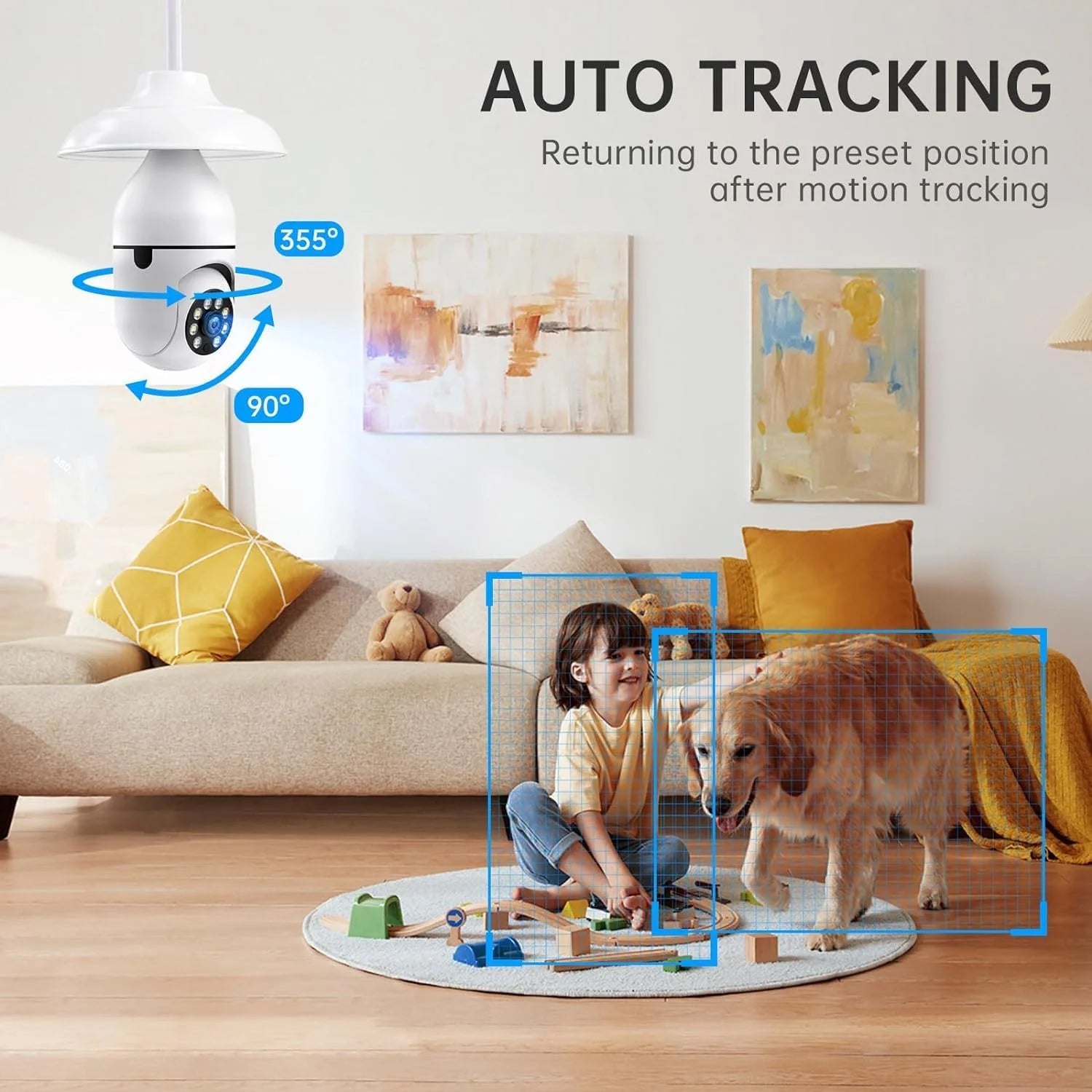 Light Bulb Camera, 2 Pack Security Camera 1080P, 360 Surveillance Camera(2.4Ghz Wifi)