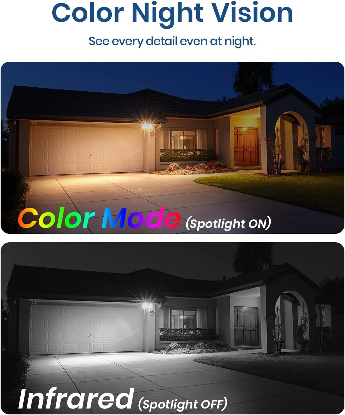 Solar Security Cameras Wireless Outdoor, 2K/3MP Surveillance Camera for Home Security with Spotlight & Siren, 2-Way Audio, AI Motion Detection, Color Night Vision