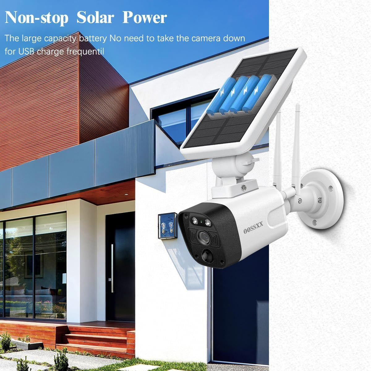 Solar Security Camera Outdoor Wireless Solar Powered Wireless Camera with Rechar