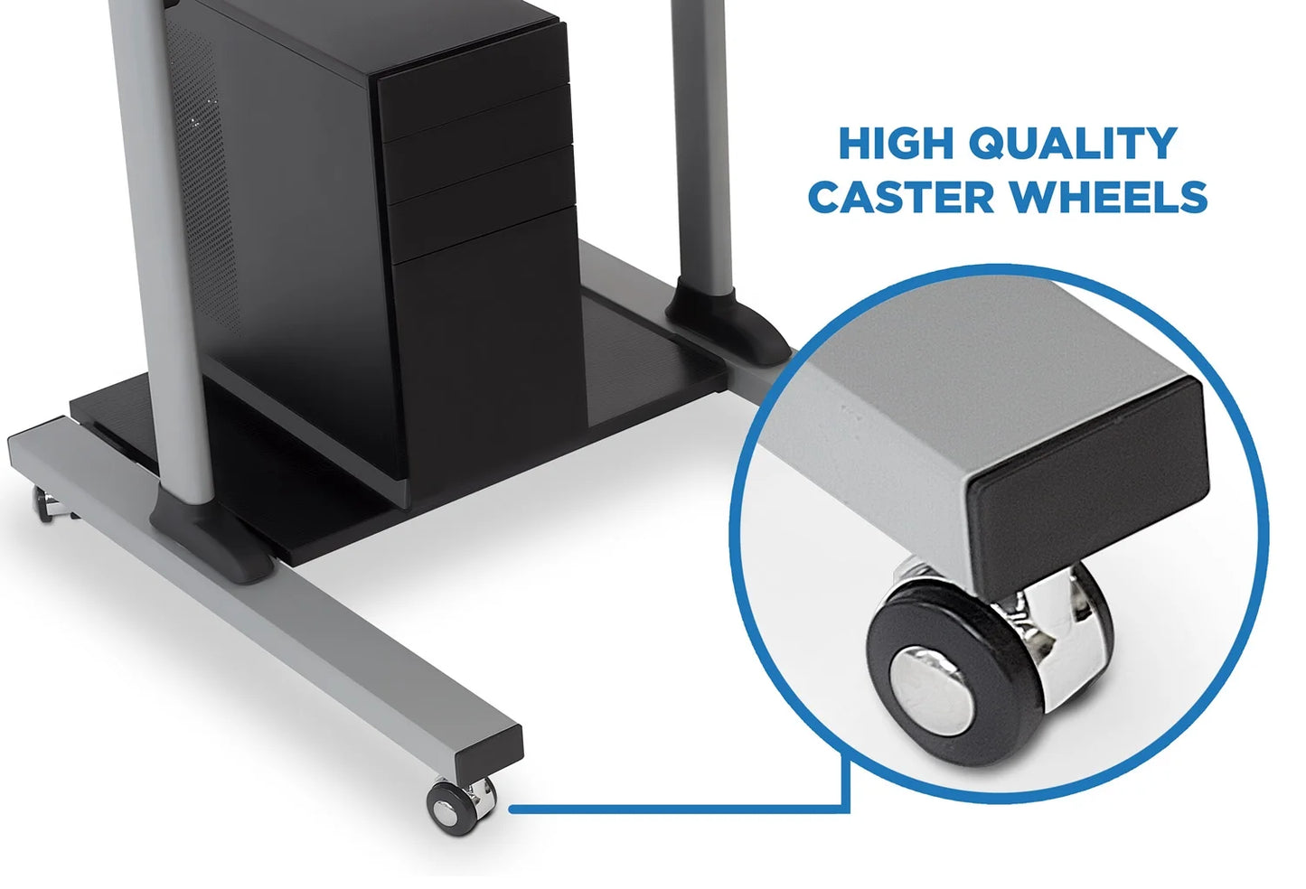 Mount-It MI-7940 Height Adjustable Computer Work Station Rolling Presentation Cart