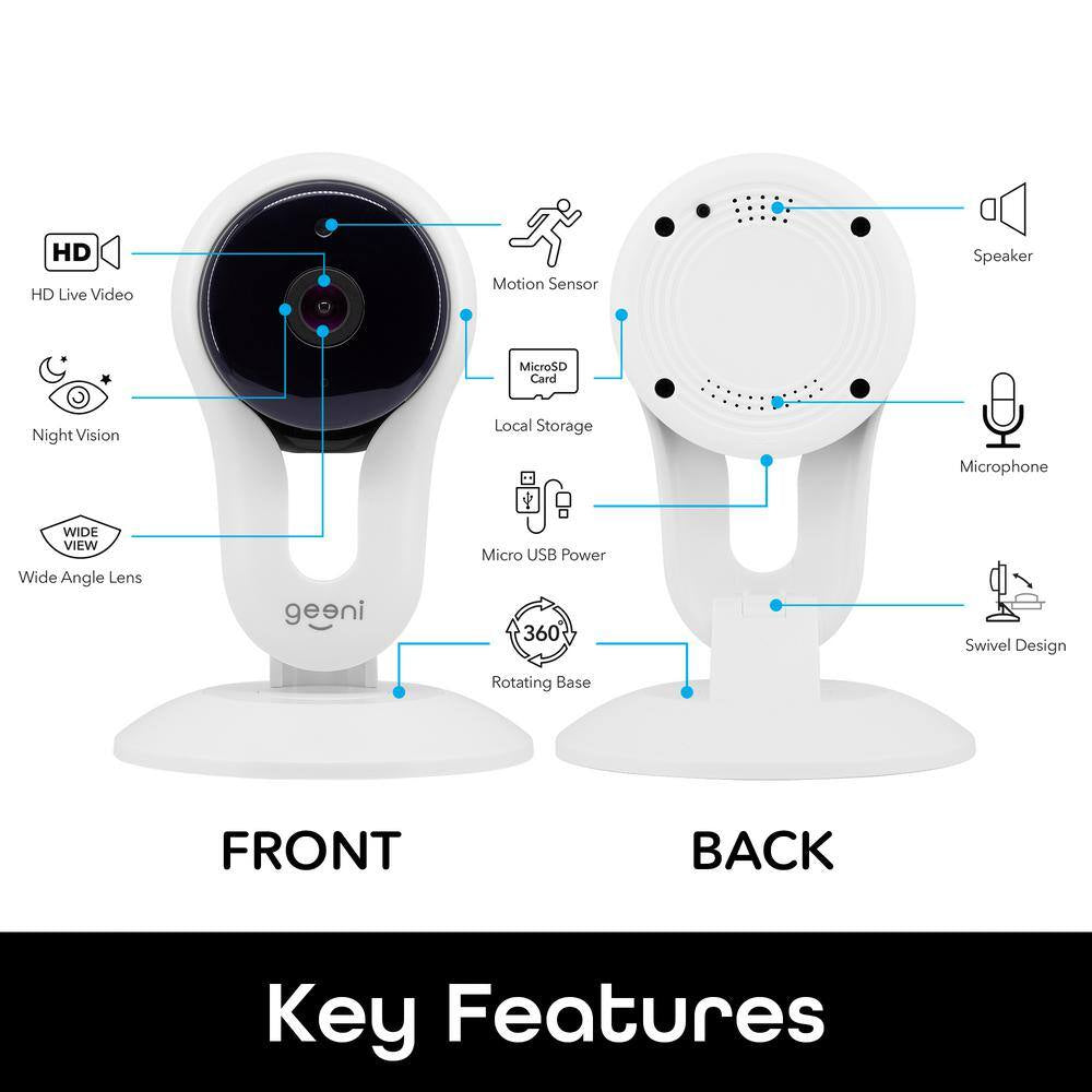 Aware 1080P HD Adjustable Mini Wi-Fi Standard Surveillance Camera with 2-Way Talk Motion Detection Works with Alexa