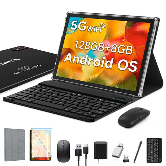 2025 Newest Tablet Android Tablets 10 Inch, 128GB ROM+8GB RAM+512GB Expandable, Octa-Core Processor, 2 in 1 Tablet with Keyboard Case Mouse, 7000Mah Battery Tablet PC, 5G Wifi, Dual Camera, BT5.0 Tablet on Sale Deal