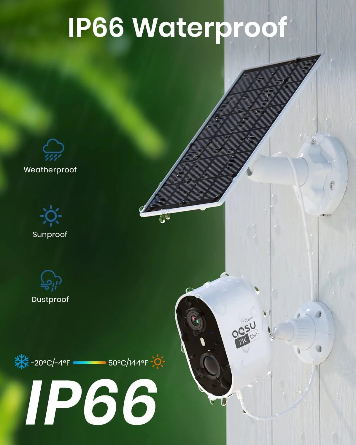 Solar Security Cameras Wireless Outdoor, 2K/3MP Surveillance Camera for Home Security with Spotlight & Siren, 2-Way Audio, AI Motion Detection, Color Night Vision