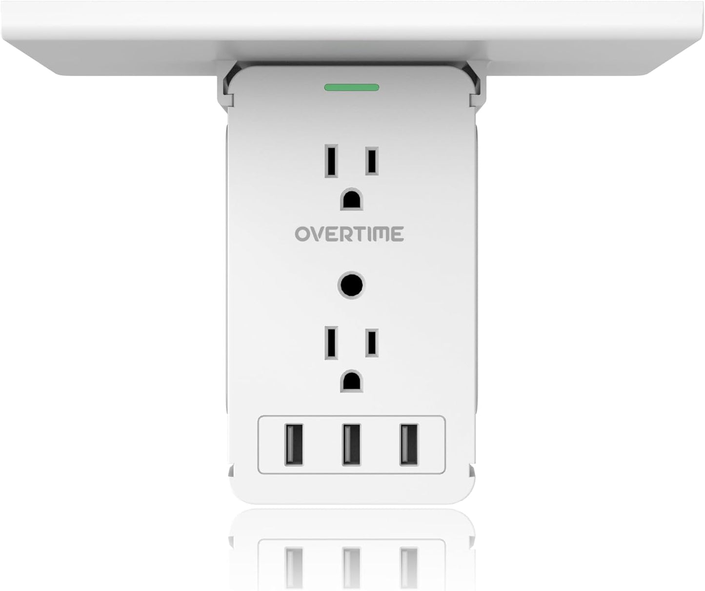 Outlet Extender, Outlet Splitter with 8 AC and 3 USB Outlets, Detachable Shelf, Multi-Plug Outlet Extender with Surge Protector for Home Appliances, Office, and Travel - White