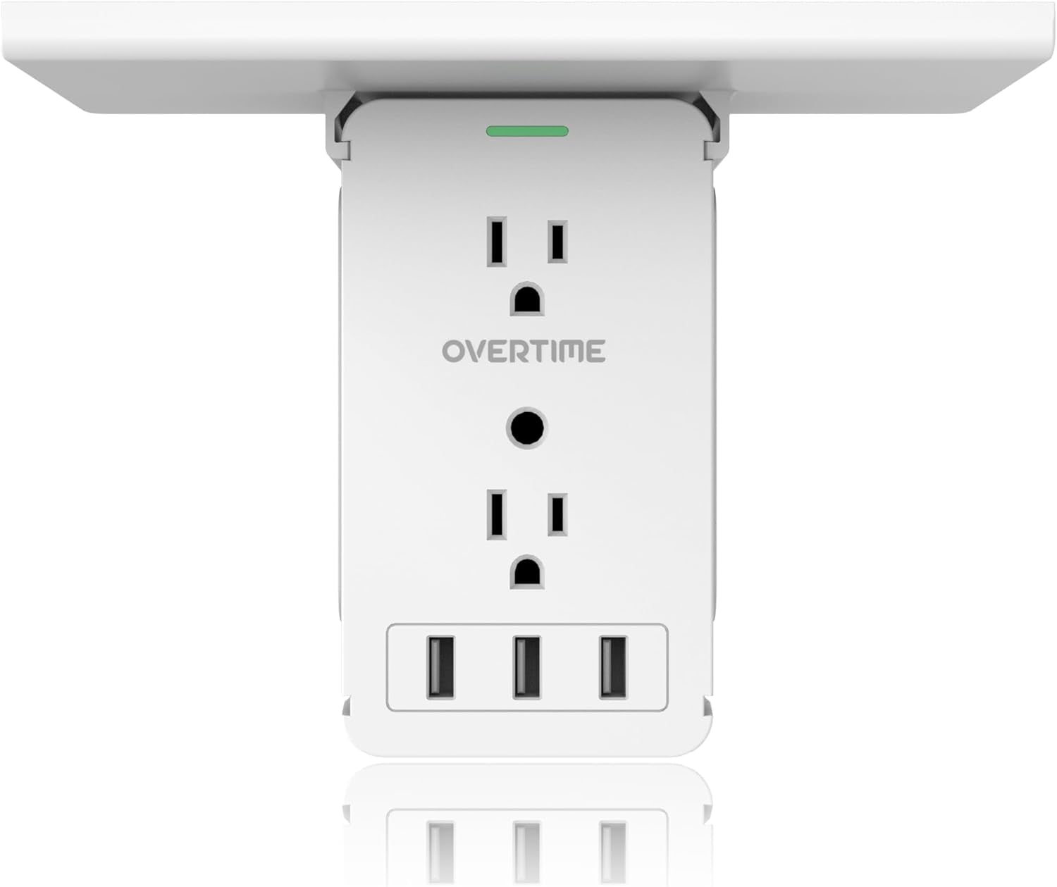 Outlet Extender, Outlet Splitter with 8 AC and 3 USB Outlets, Detachable Shelf, Multi-Plug Outlet Extender with Surge Protector for Home Appliances, Office, and Travel - White
