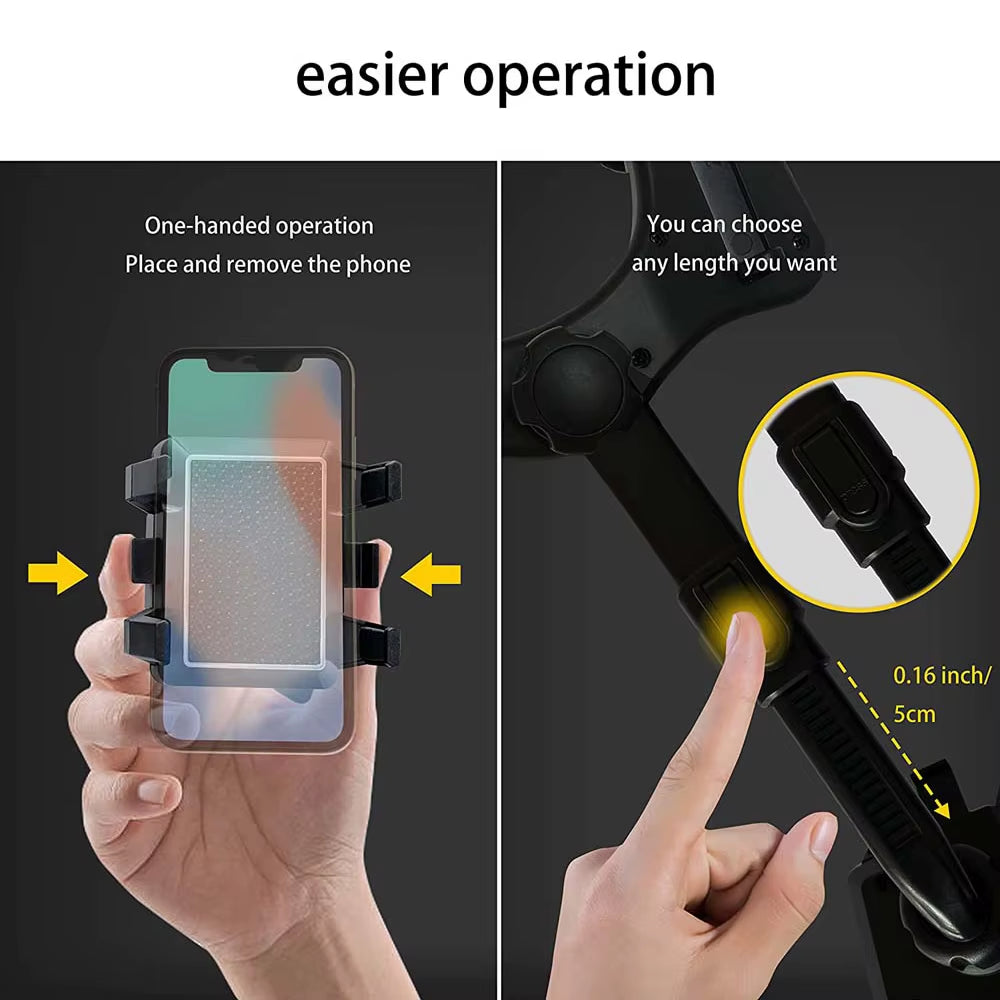 360-Degree Rotating Car Phone Holder for Rearview Mirror - Multifunctional GPS Navigation Support
