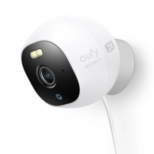 Wired Outdoor 2K Surveillance Camera with Spotlight, No Subscriptions, 2.4 Ghz Wi-Fi