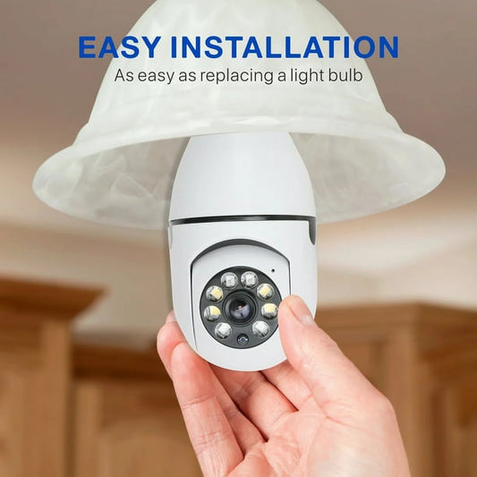 Wireless Wifi Light Bulb Camera Security Camera 1080P - 2.4Ghz Wifi Smart 360 Surveillance Camera for Indoor and Outdoor, Light Socket Camera with Real-Time Motion Detection and Alerts, Night Vision