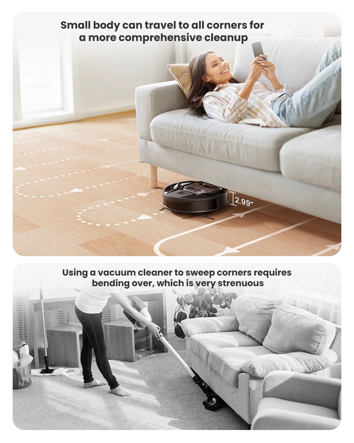 M320 Robot Vacuum Cleaner and Mop - 6000Pa Powerful Suction, 240Mins Runtime, for Pet Hair and Hard Floors