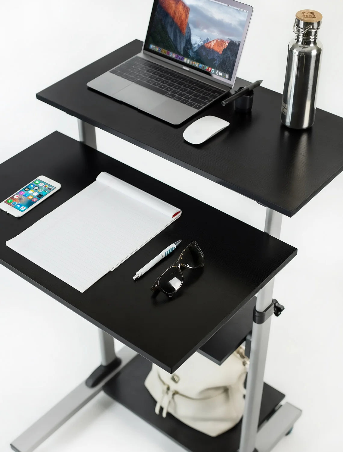 Mount-It MI-7940 Height Adjustable Computer Work Station Rolling Presentation Cart
