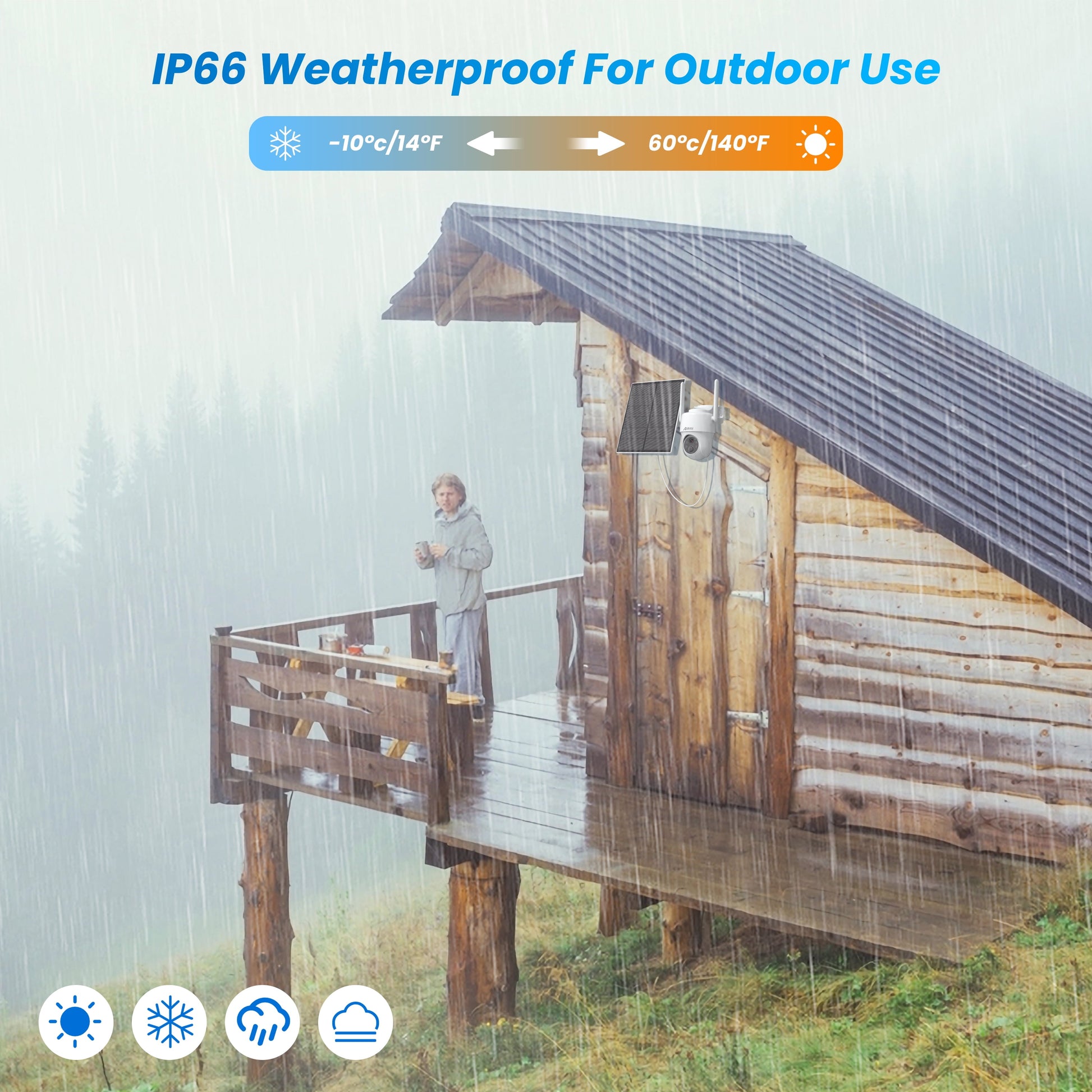 3/4G LTE Cellular Security Camera Outdoor Wireless, 2K Solar Cellular Camera No Wifi Needed Pan Tilt 360°View, Smart Motion Activated, SIM&SD Card Included, IP66 Waterproof, PIR Human Detection