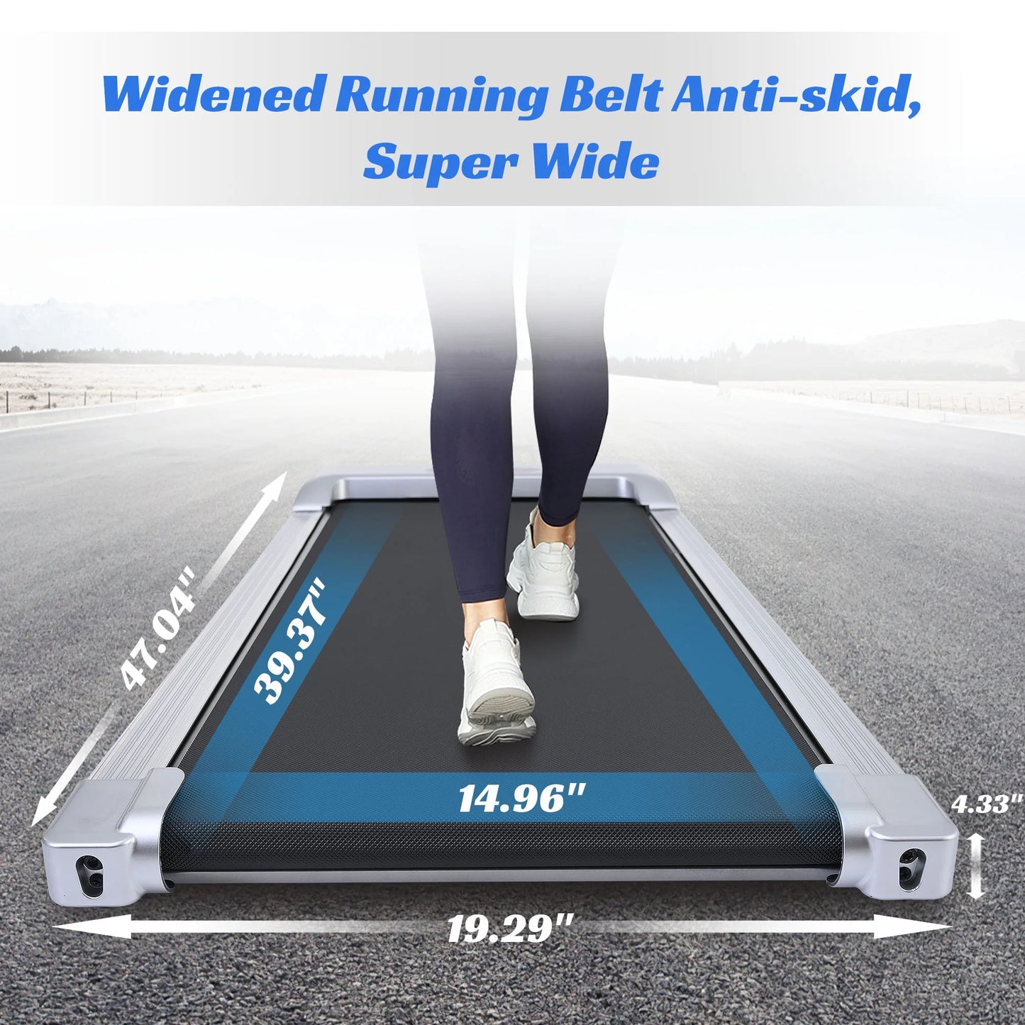 2 in 1 under Desk Electric Treadmill 2.5HP, Remote Control, Display, Walking Jogging Running Machine Fitness Equipment for Home Gym Office
