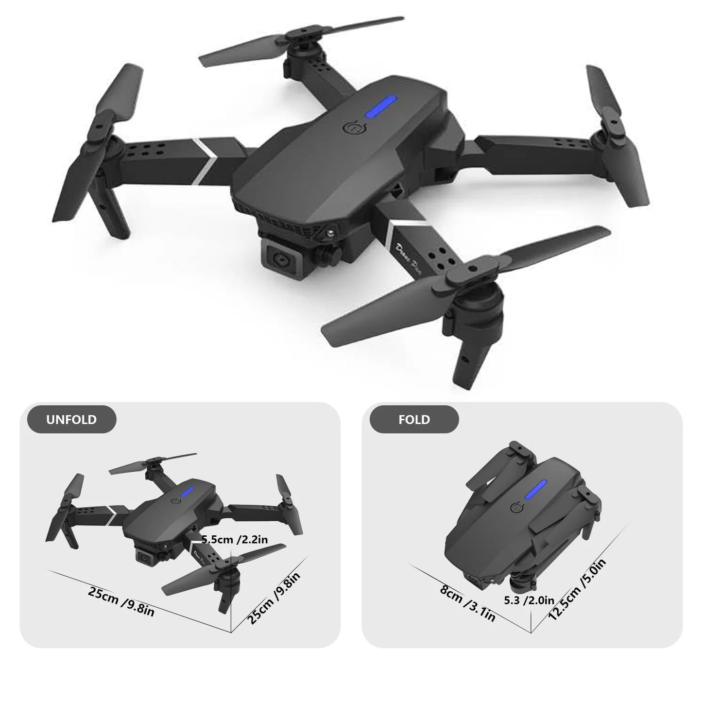 YT69 Drone with 1080P HD Camera Foldable RC Drone with 3D Flips Altitude Hold Gesture Selfie,2 Batteries,Percfect Gifts for Boys/Girls Beginners