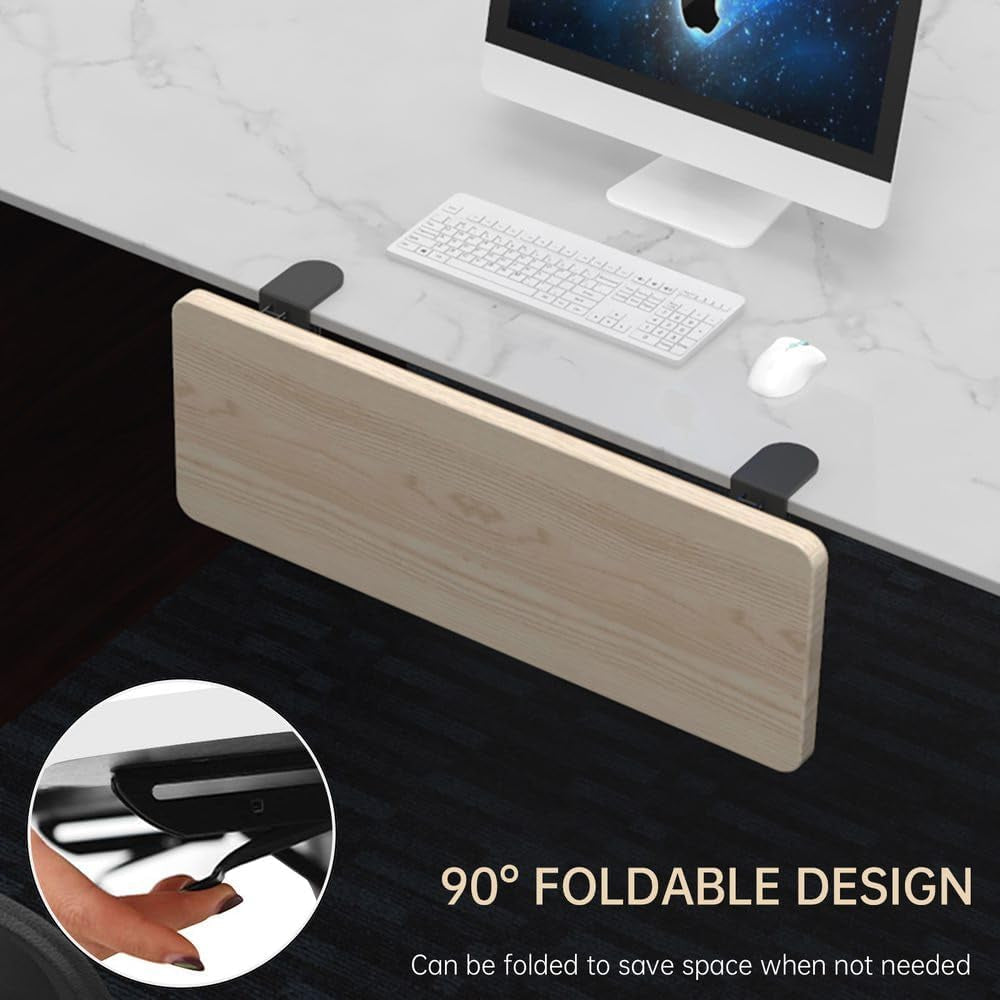 Ergonomic Desk Extension Tray, 75X24Cm, Clamp without Punch, Keyboard Drawer Tray, Computer Armrest Table Stand