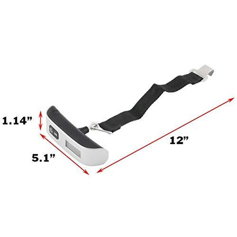 Travel Essentials Backlight LCD Display 110Lb/50Kg Luggage Weight Scale for Travel Portable Handheld Scale with Rubber Paint, Temperature Sensor