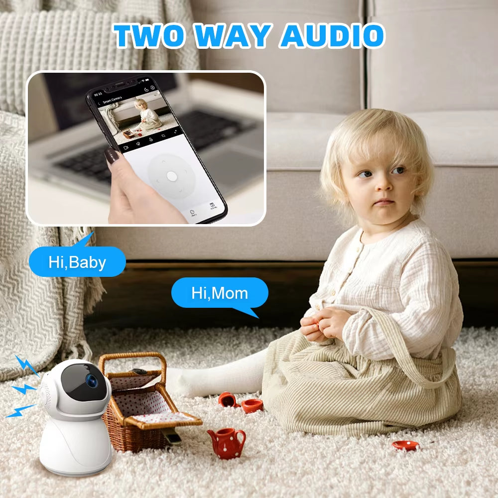 5G Indoor Wifi Camera HD 360° Dual-Frequency Surveillance Security Camera Night Vision Auto Tracking Baby Monitoring Camera