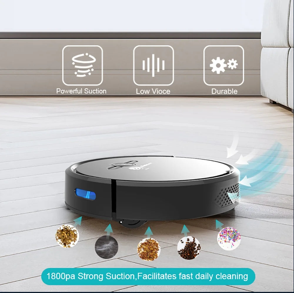 Robot Vacuums Cleaner, Smart WIFI Automatic Vacuum Sweeper for Pet Hair Floor