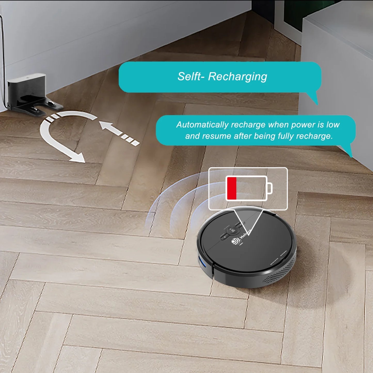 Robot Vacuums Cleaner, Smart WIFI Automatic Vacuum Sweeper for Pet Hair Floor