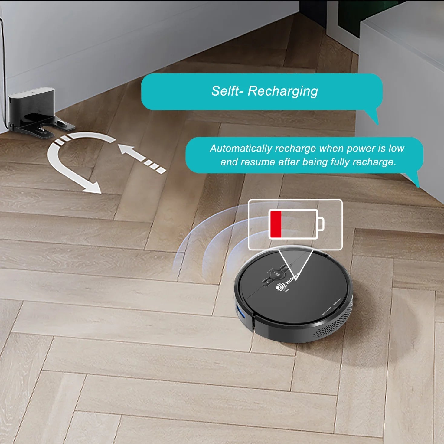Robot Vacuums Cleaner, Smart WIFI Automatic Vacuum Sweeper for Pet Hair Floor
