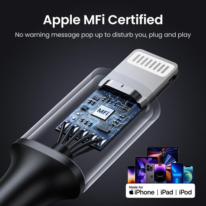 UGREEN USB C to Lightning Cable. Mfi Certified. Charging & Data Cable. Compatible with Iphone 14/14 Pro/14 Pro Max, 13/12/11/X/XR/XS/8 Series, Ipad 9, Airpods Pro & More