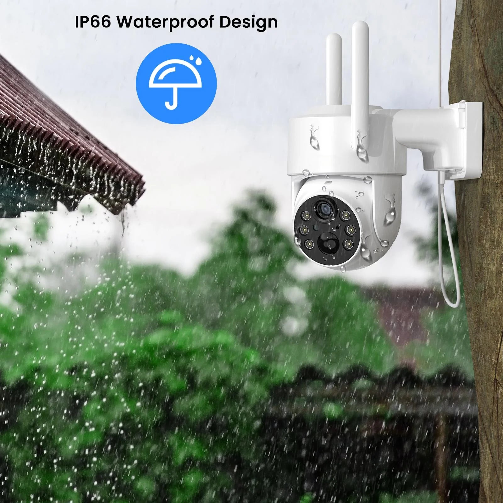 (2 Pack)  Q25 360° Pan & Tilt, 2K, 3 MP Outdoor Surveillance Camera with Solar Panel, SIM and SD Card, White, 1