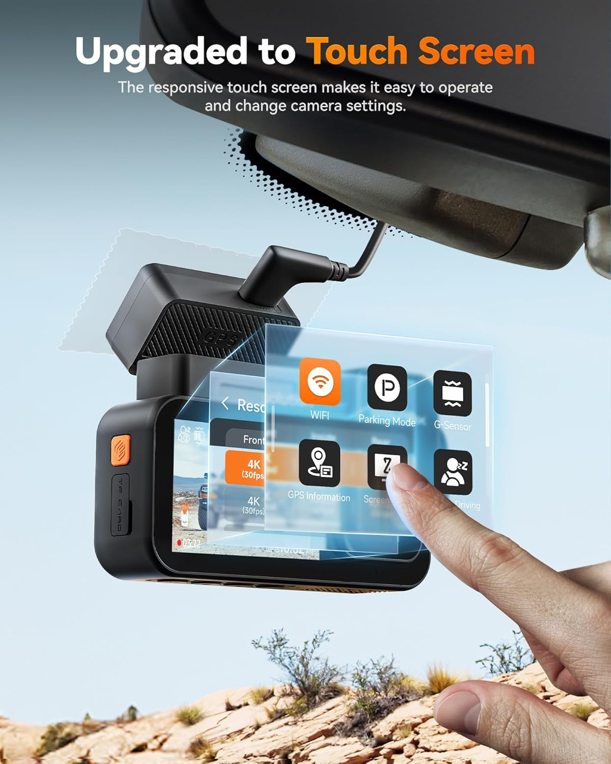 X5 3 Channel 4K Dash Cam, STARVIS 2 IMX678,4K+2.5K+1080P Front and Rear inside Triple Car Camera, Included 128GB Card, Voice Control, 5.8Ghz Wifi GPS, Touch Screen, Support 512GB Max
