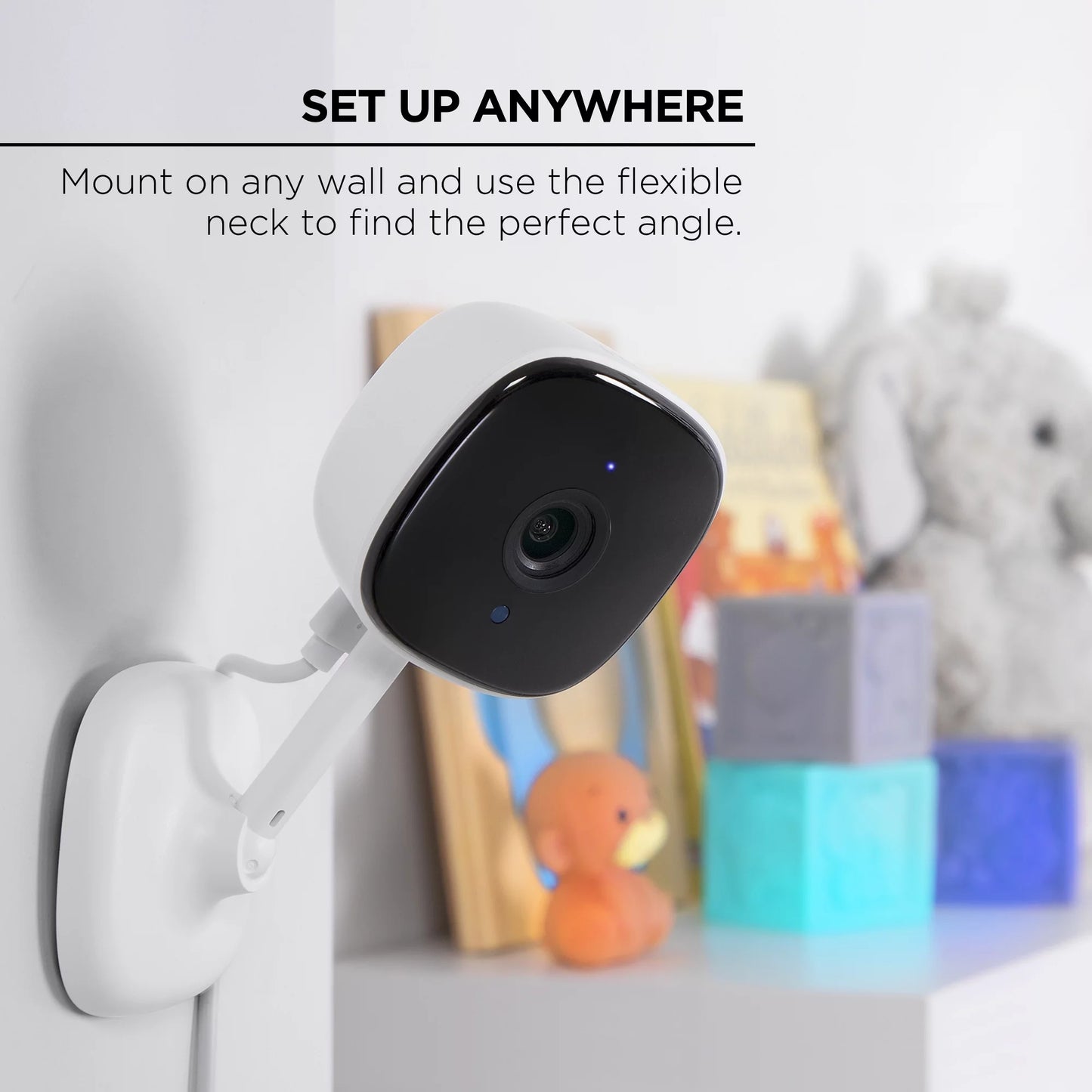 1080P Smart Indoor Security Camera with Voice Control - 2.4 Ghz Wi-Fi (2 Pack), White