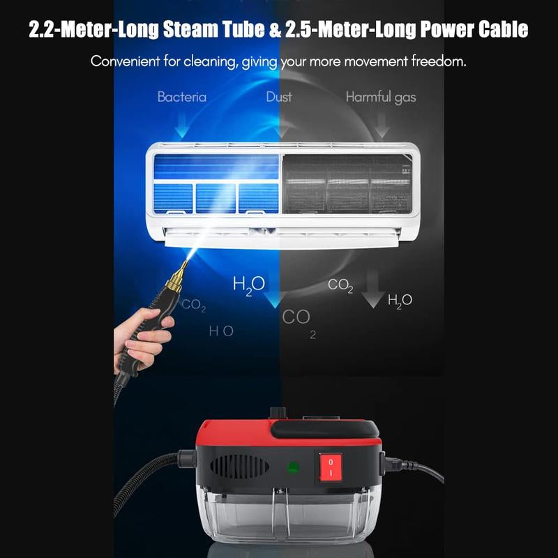 Steam Cleaner 2500W Electric High Pressure Handheld Steamer for Cleaning Portable Car Steam Cleaner High-Temperature Steamer Cleaner for Car Detailing Home Kitchen Hood Use
