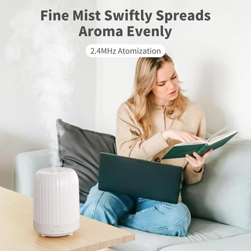 250Ml Essential Oil Diffuser, 1 Count USB Powered Quiet Humidifier, Ultrasonic Aromatherapy Diffuser with LED Lights, 3 Timer Air Humidifier for Bedroom