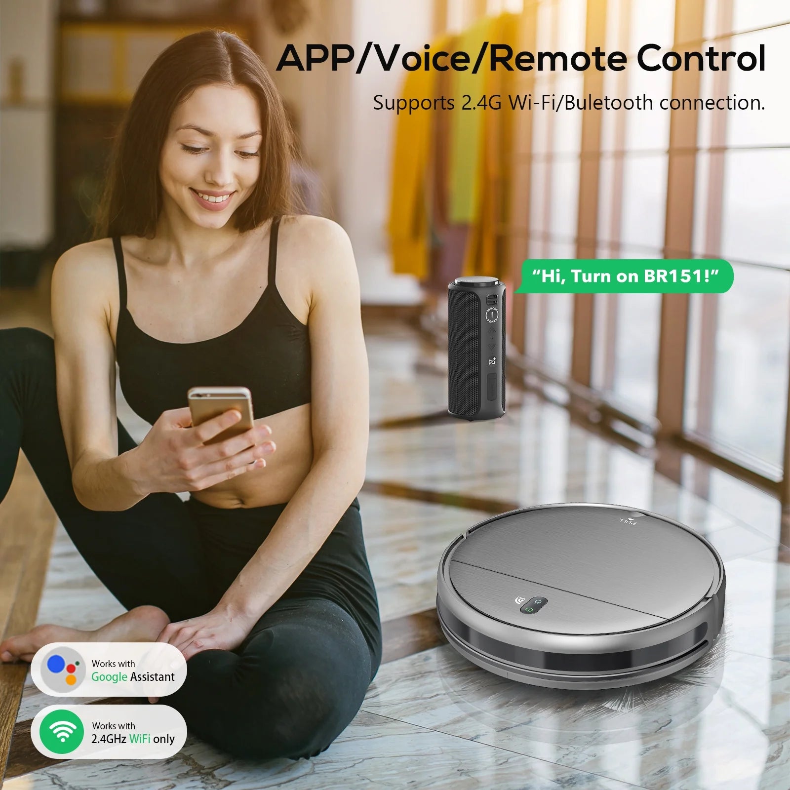 Robot Vacuum Cleaner, Robot Vacuum and Mop Combo with WIFI / Alexa for Pet Hair and Hard Floor