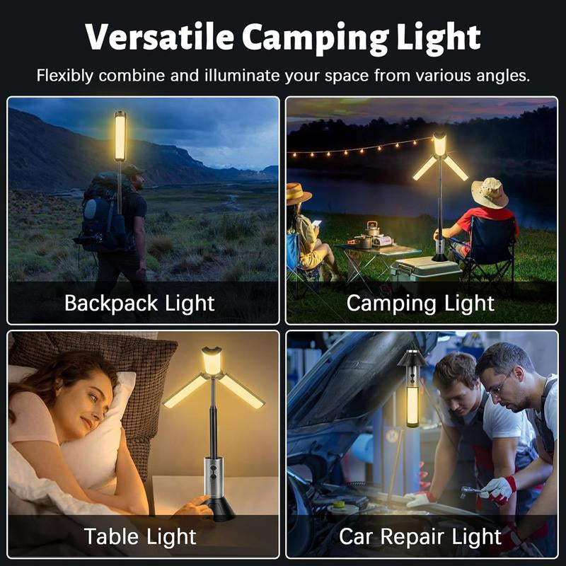 2 in 1 LED Work Light, 1 Count Portable Foldable Camping Light Flashlight, Multifunctional LED Light for Hiking, Camping, Fishing and Travel, Christmas Gift